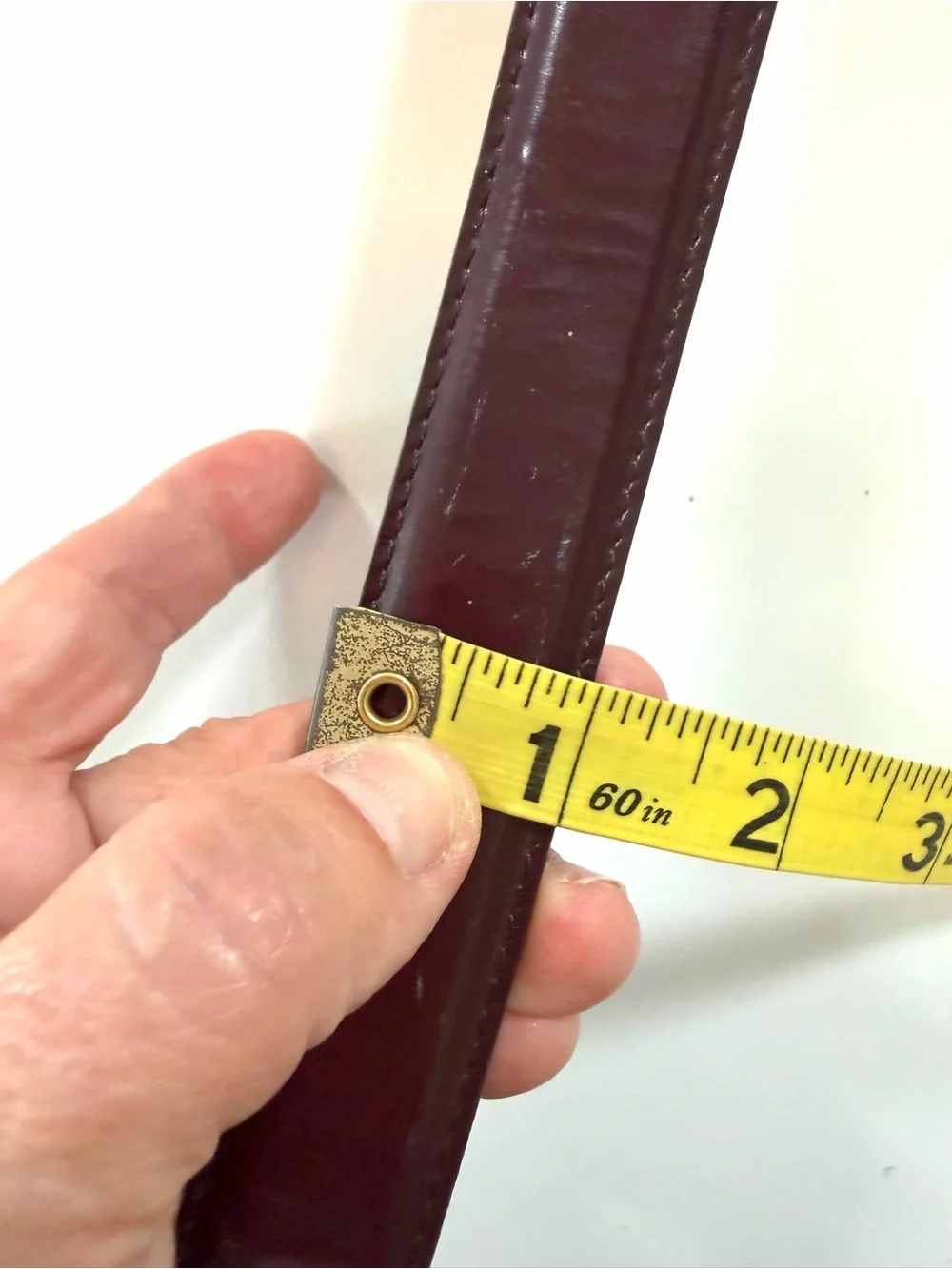 Vintage Coach Leather Belt Burgundy Oxblood Brass Buckle Size 36